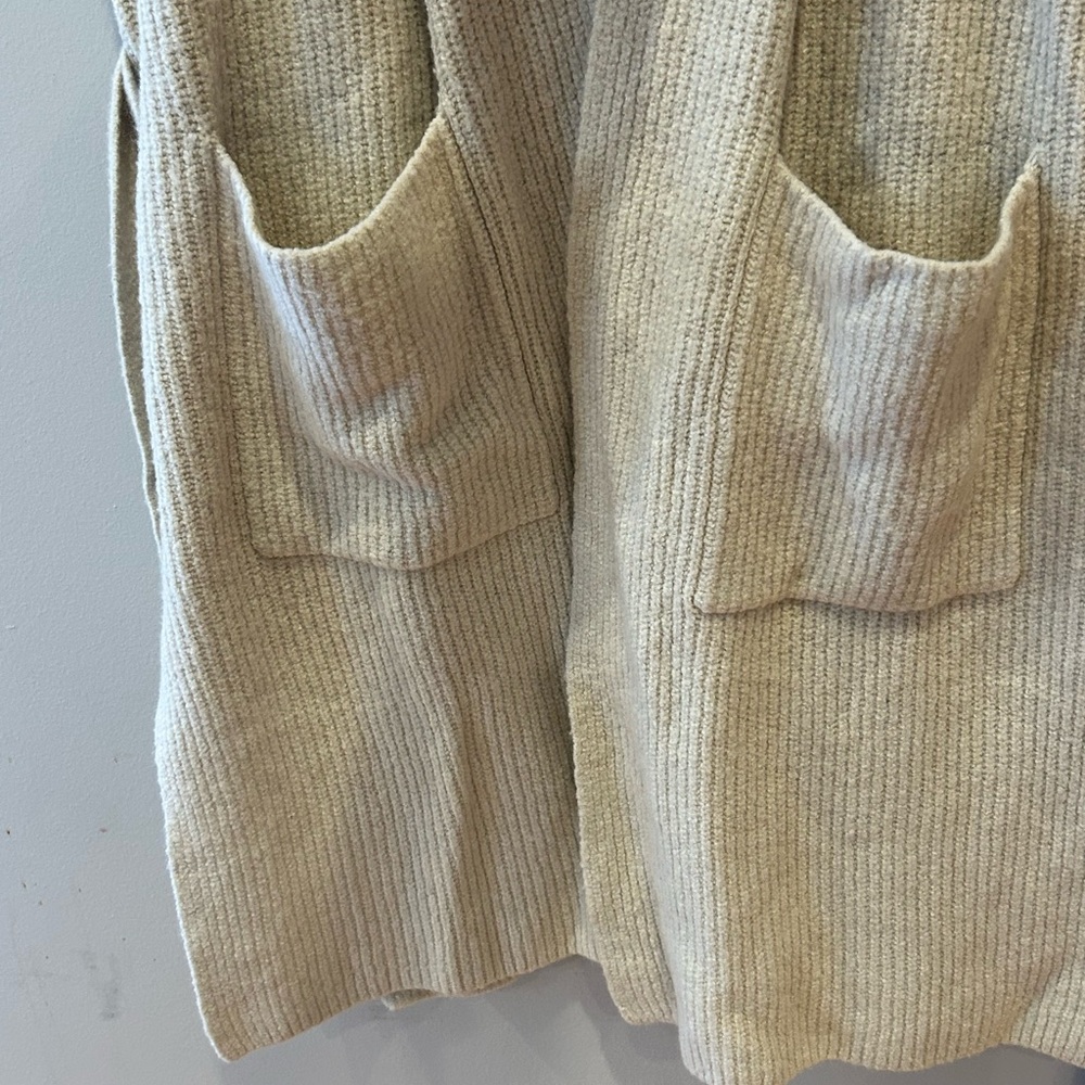 LOFT Beige Knit wool Cardigan with Belt XXL - Picture 4 of 11